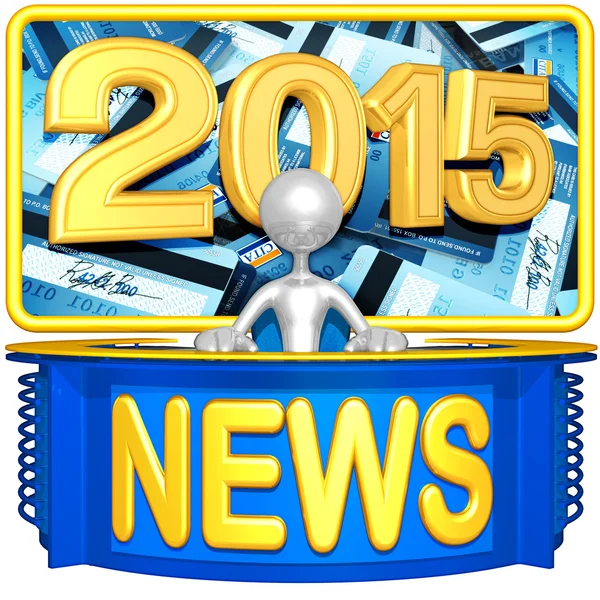 С Новым годом, золотые новости 2015 — стоковое фото