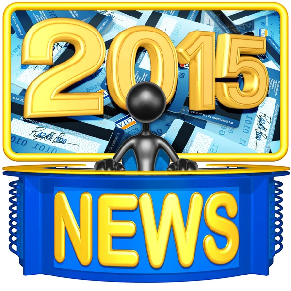 Frohes neues Jahr Goldene Nachrichten 2015 — Stockfoto