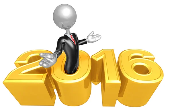 Felice anno nuovo business d'oro 2016 — Foto Stock