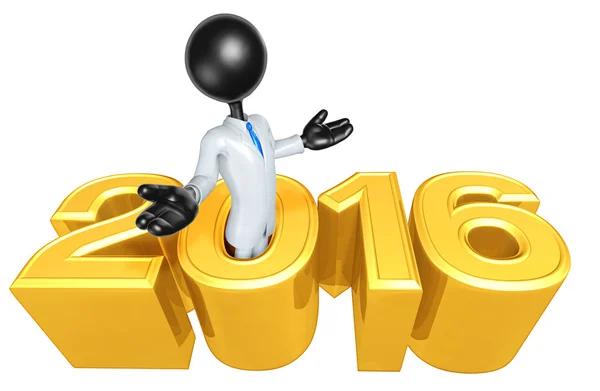 Happy new year golden business 2016 — Stock Photo, Image