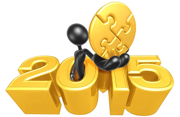 Gold Puzzle, 2015 Jahr — Stockfoto