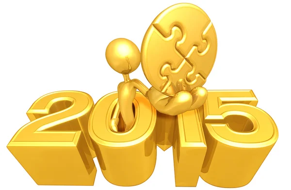 Gouden puzzel, 2015 jaar — Stockfoto