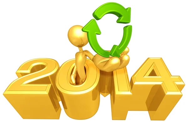 Recyklované symbol, rok 2014 — Stock fotografie