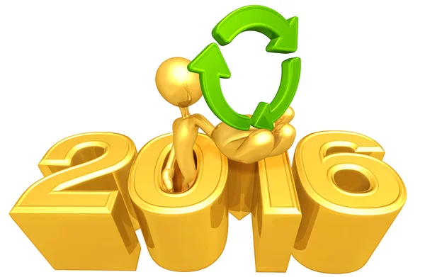 Recycle symbool, jaar van 2016 — Stockfoto