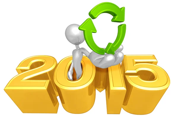 Recykling symbol, 2015 rok — Zdjęcie stockowe