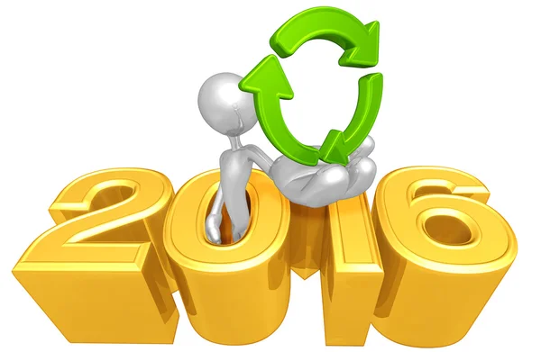 Recycle symbool, jaar van 2016 — Stockfoto