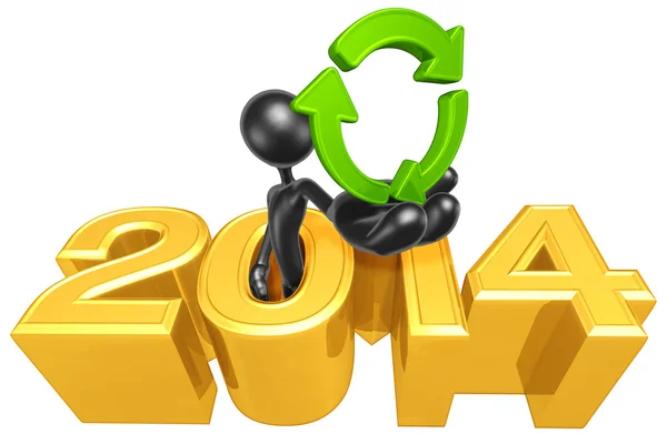 Símbolo da reciclagem, ano 2014 — Fotografia de Stock