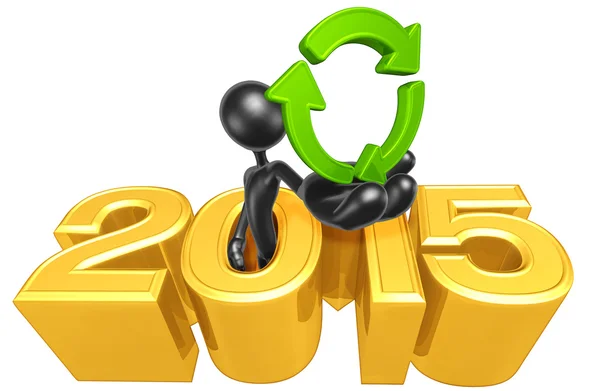 Símbolo de reciclaje, 2015 Año — Foto de Stock