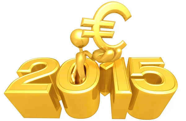 Símbolo do Euro, 2015 — Fotografia de Stock