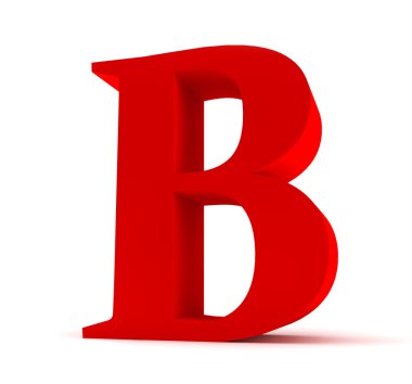 kırmızı mektup alfabesi.