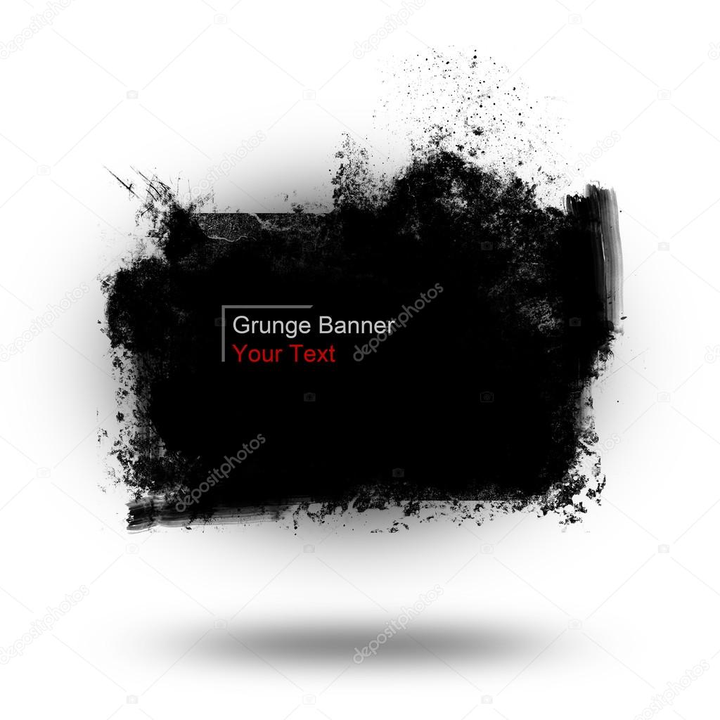 Grunge black banner for your designs.