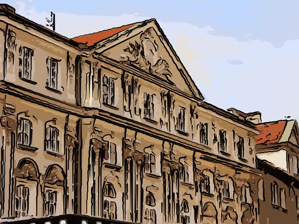 The old building in an urban environment illustration — Stock Photo, Image