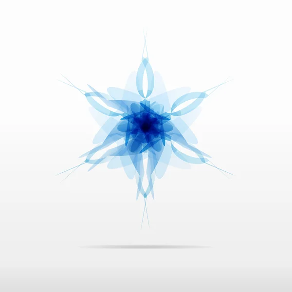 Azul maravilhoso floco de neve flor vetor logotipo design — Vetor de Stock