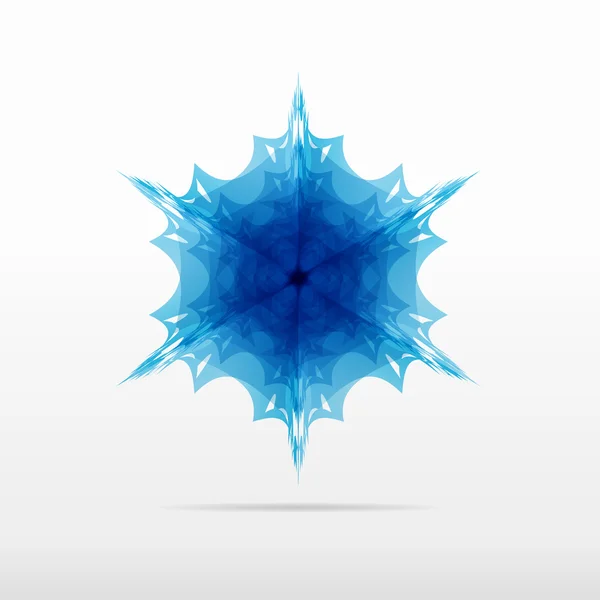 Bonito floco de neve azul flor vetor logotipo design — Vetor de Stock