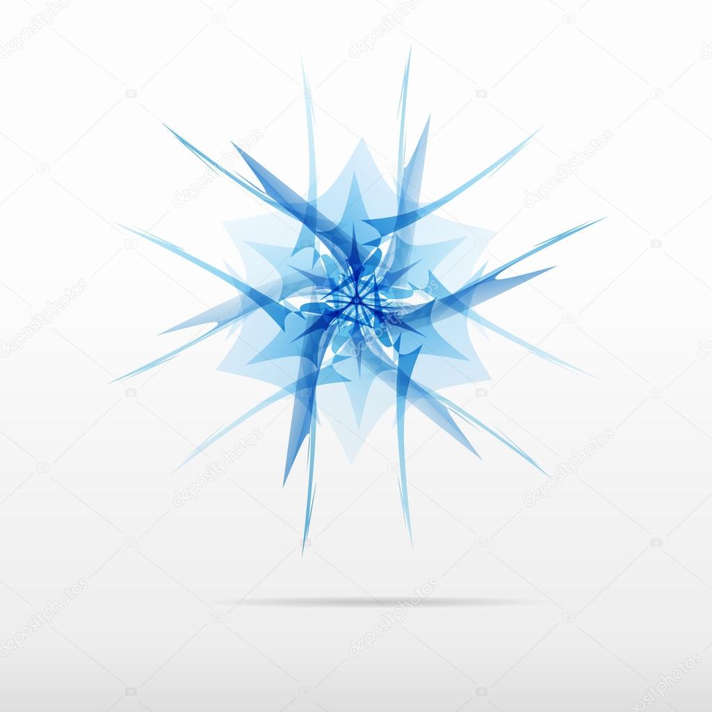 blue snowflake flower vector logo design
