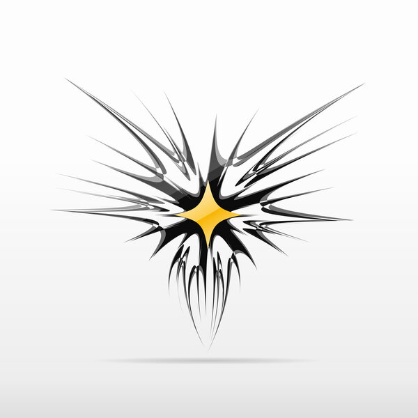 acute abstract black logo design