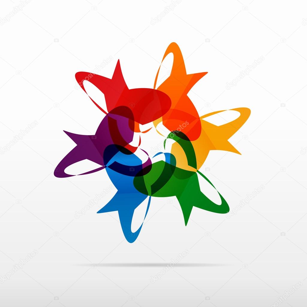 rainbow circle abstract vector logo design
