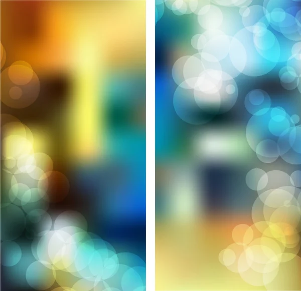 Belos cartões multicoloridos bokeh fundo abstrato — Vetor de Stock