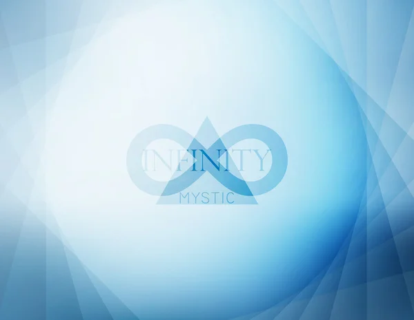 Mystische blaue Kugel mit Zeichen der Unendlichkeit blasser Himmel Pastell abstrakt — Stockvektor