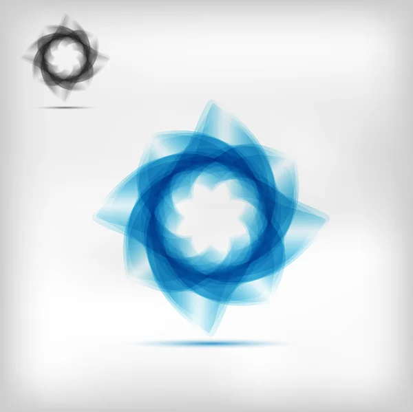Mooie moderne blauw energetisch vector pictogram logo ontwerp met voorbeeld grijs Rechtenvrije Stockillustraties