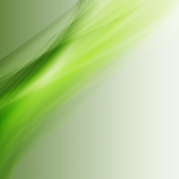 Verde eco abstracto ondas vector cuadrado fondo — Vector de stock