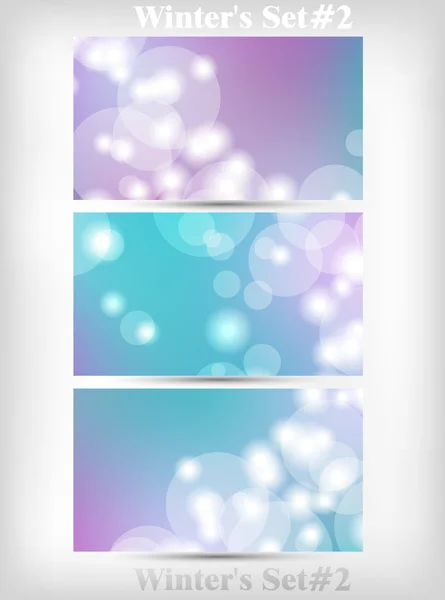 Conjunto de invierno de fondo Bokeh suave Vector Ilustración parte dos — Archivo Imágenes Vectoriales