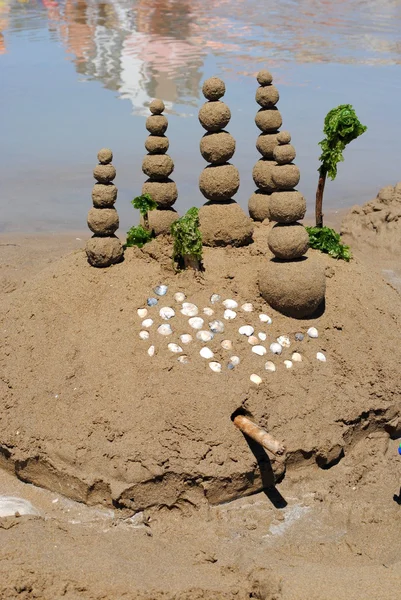 Sand balls on the beach, concept of balance — Stock Photo, Image