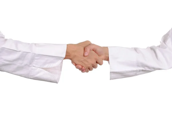 Kézfogás a kezét ingek — Stock Fotó