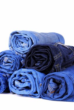 Mavi jeans'ın farklı tür yığını