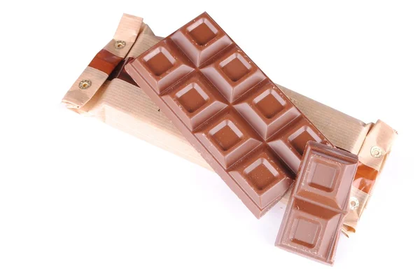 Chocolate bar on a packet — Stock Photo, Image