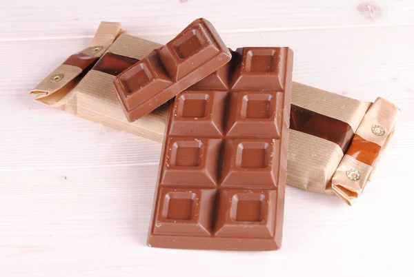 Chocolade bar op een pakje — Stockfoto