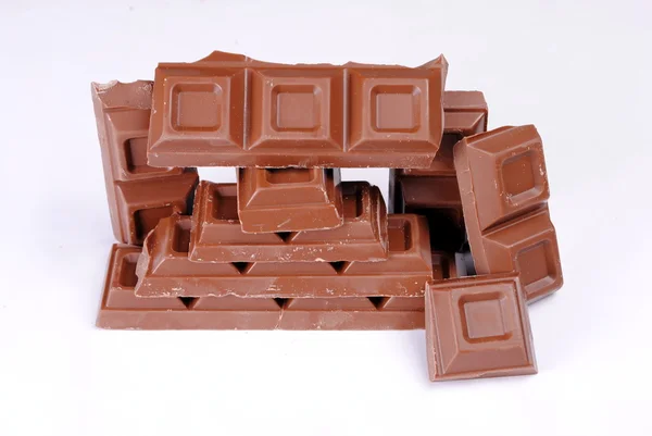 Stapel chocoladestukjes — Stockfoto