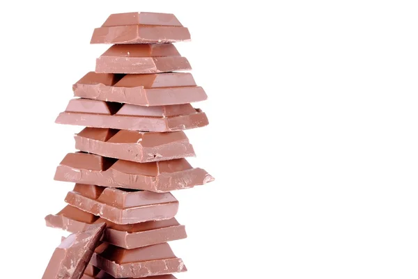 Stapel chocoladestukjes — Stockfoto