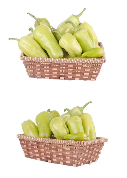 Organické zelené papriky — Stock fotografie