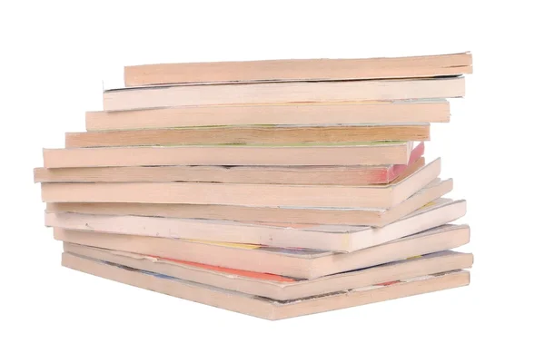 Stos książek odizolowanych na białym tle — Zdjęcie stockowe