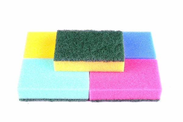 Colorful sponge isolated on white background — Stock Photo, Image