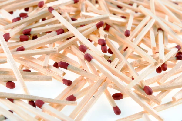 Red head wooden matches isolated on white — Stock Photo, Image