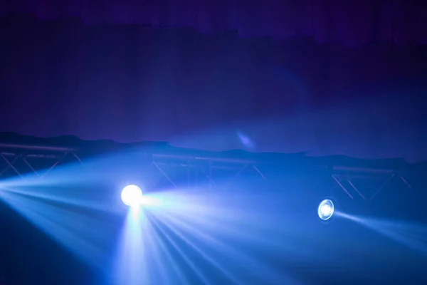 Blue Rays Stage Spotlight Dark Background — Stock Photo, Image