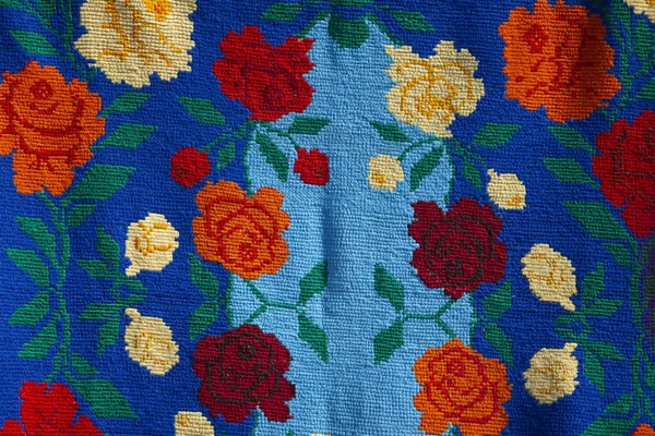 斯拉夫刺绣毛巾 结构中的乌克兰或白俄罗斯民族模式 — 图库照片