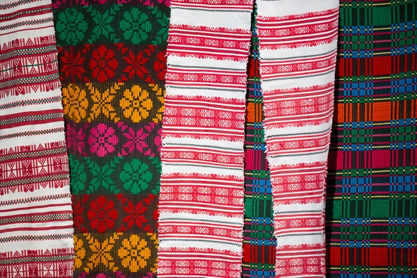 Slawisch Bestickte Handtücher Nationale Ukrainische Oder Weißrussische Ethnische Muster Auf — Stockfoto