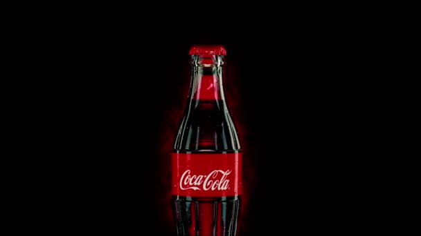 Bělorusko Město Gomil Října2021 Kapka Vody Kape Láhve Coca Coly — Stock video