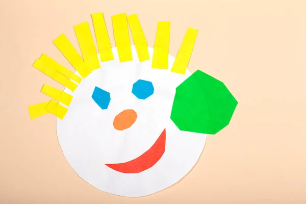 Artesanato Papel Para Crianças Aplicação Criatividade Das Crianças Jardim Infância — Fotografia de Stock