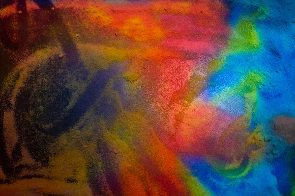 Фон Разноцветного Песка Многоцветный Песок Цветной Порошок — стоковое фото