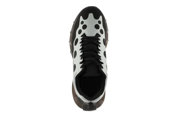 Black Sneakers White Inserts Isolated White Background — 스톡 사진