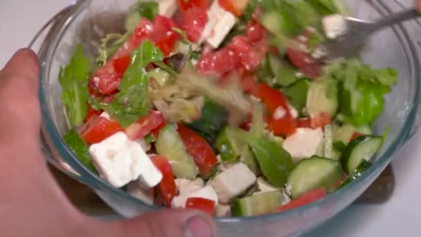 Salada Legumes Com Queijo — Vídeo de Stock