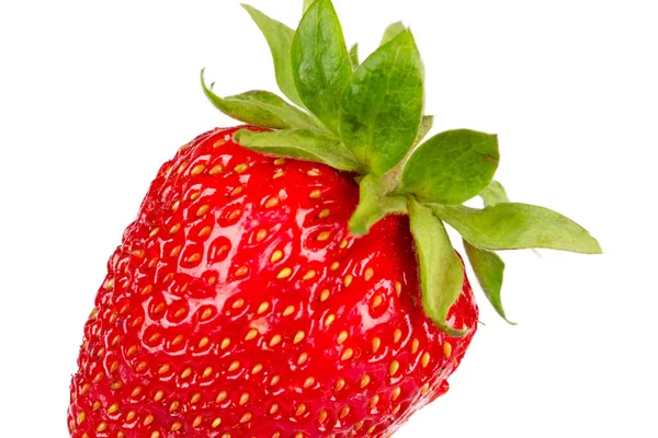 Portion Delicious Fresh Red Strawberry Isolated White Beautiful Berry Close — Fotografia de Stock