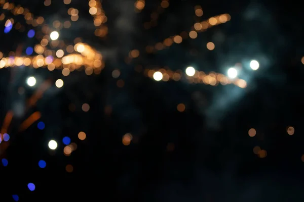 Black Background Bokeh Explosions Colorful Fireworks — Foto Stock