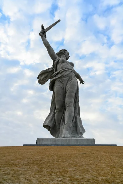 Volgograd Rússia Abril 2021 Motherland Calls Monument Complexo Memorial Mamayev — Fotografia de Stock