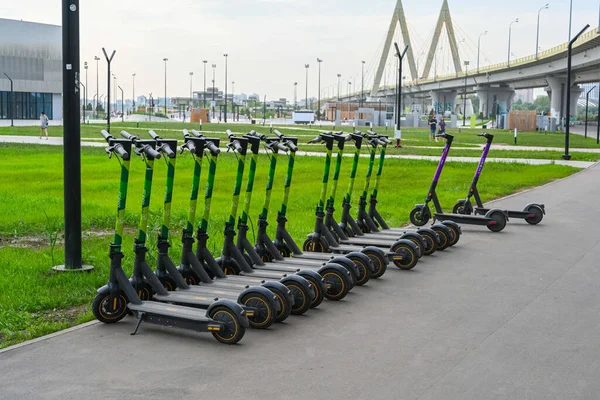 Kazan Russia August 2021 Electric Scooter Parking Close New Popular — Stock Photo, Image