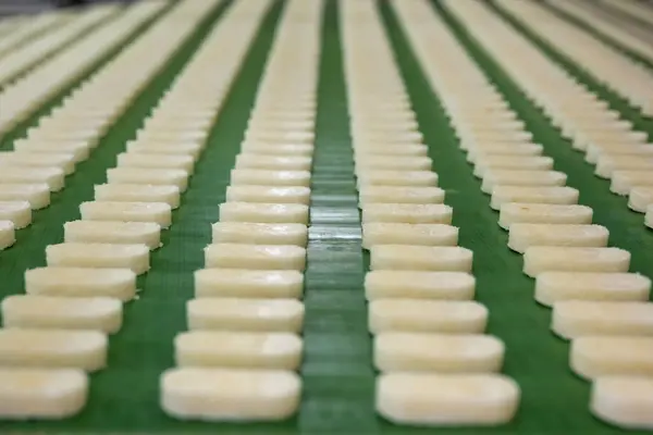 Production of chocolate bars. Confectionery factory.